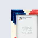 Handicrafts Home Handmade Bone Inlay Modern Blue & White Picture Frame, 6x4