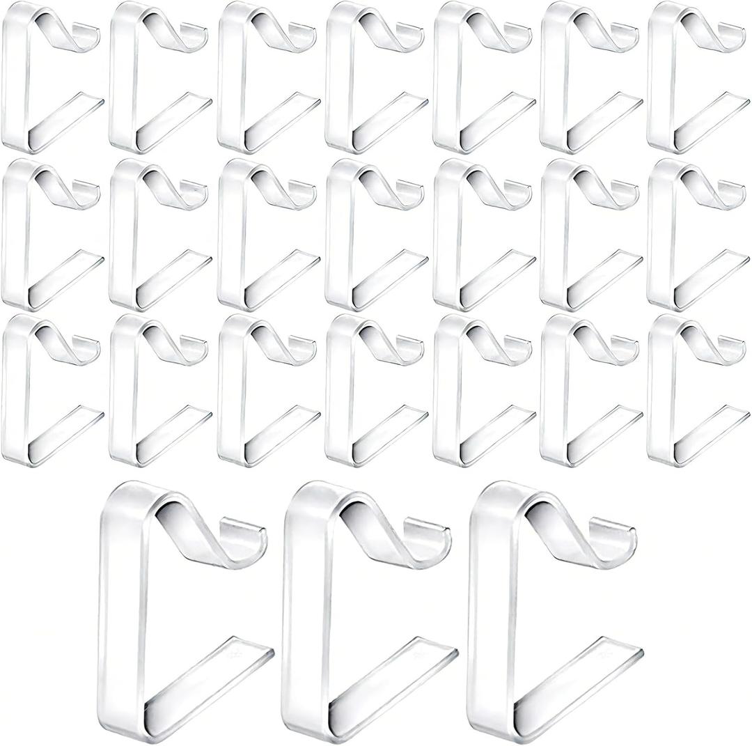 Tablecloth 24 Packs Table Cloth Holder Clips,Transparent Plastic Clear Table Clips,Outdoor Tablecloth Clips for Home Wedding Meeting Party Camping Picnic Indoor Outdoor EventsLarge-24Pcs