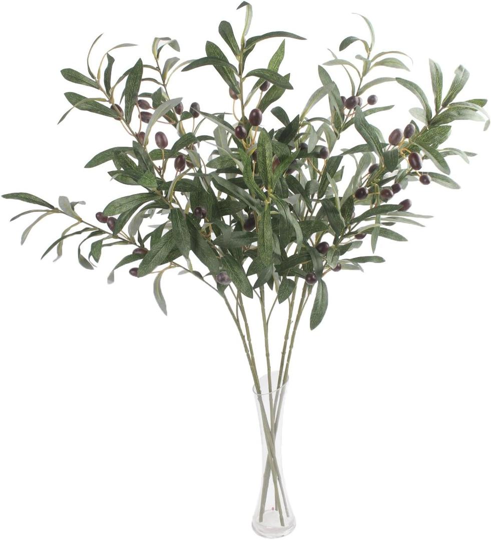 Artificial Olive Branch Stems 5pcs 28 Inch (Green)