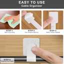 20-Pack Large Reusable Self-Adhesive Cable Ties cable management Adjustable Hook & Loop Straps for Organizing Data Cables, Wires, Headphones Under-Table Cord Management for Home, Office