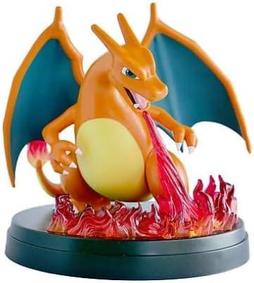 Glurak-ex Figure, 16 cm, Dynamic Fire Attack, Card Holder, Action Collectible, Gift Idea, Charizard