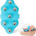 SCOLAND Body Massage Roller Ball Glove AntiCellulite Muscle Pain Relief Massager Neck Back Shoulder Leg Massage Stovepipe Meridian Brush (Blue)