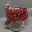 Hollyone Hydrangea Artificial Flowers in Vase Red Silk Fall Fake Flowers Arrangements with Glass Vase with Faux Water Faux Floral Bulk Bouquet for Office Table Centerpiece Shelf Home Decorations
