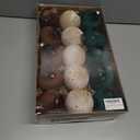 15 PCS Christmas Tree Ornaments Velvet Balls, 3.15 Inch Large Velvet Christmas Tree Ball Ornaments Set Star, Shatterproof Plastic Hanging Bulb for Xmas Tree Decorations - Multicolor Green Brown Beige