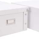 Snap-N-Store CD Storage Box - Pack of 2 - Durable Disc Holder with Lid to Store for Discs (2 Pack - Doublewide CD, White)