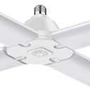 Feit Electric LED Garage Light, 4 Panel Adjustable Screw-in LED Shop Light Bulb, E26 Base, 12000 Lumens, Non-Dimmable, 5000k Daylight, Garage Ceiling Light, White, ADJ12000/5K/LED