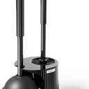 2 in 1 Toilet Plunger and Brush SetExtended Handle PlungerToilet Bowl Brush Plunger Set,Bathroom Cleaning Tools Toilet Brush Plunger ComboCleaning BrushBathroom Cleaning Supplies (1Pack, Black)