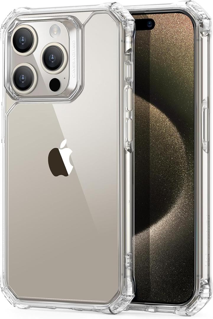 ESR for iPhone 15 Pro Max Case, Military-Grade Protection with Shock-Absorbing Corners, Scratch-Resistant and Anti-Yellowing Acrylic Back, Slim Protective Phone Case, Air-Armor Series, Clear