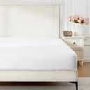 Rose&RISY White Queen Fitted Sheet,Soft and Breathable for Sleeping,Cooling Fitted Sheets,16 Deep Pocket, 1pack (White, Queen)