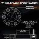 YIZBAP 4PCS 6x5.5 to 6x135 Wheel Adapters for F150 Wheels on Silverado 1500 Vehicle, 1.5 inch 6x139.7mm to 6x135mm Wheel Adapter 87.1mm Hub Centric and 78.1mm Hub Bore with M14x1.5 Studs