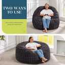 Hobestluk Bean Bag Chairs Beanbag Chair with Filler Adult Bean Bags with Fluffy & Machine Washable Cover, Giant Bean Bag Chairs for Aduts (Dark Grey, 4FT-44" x 44" x 24")