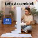 Imprsv 1Pc Cylinder Stands for Party, Large White Cake Stand, Pedestal Display Plinth Pillars for Wedding Ceremony Birthday Party Decor (Roman column shape