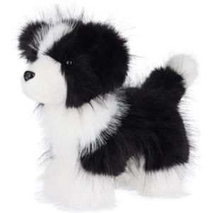 Apricot Lamb Toys Plush Balck and White Charming Border Collie Puppy Dog Stuffed Animal Soft Cuddly Perfect for Kids 9.8 Inches