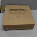 Lampshades Set of 2, Drum Lampshades 11.6" Top x 12.6" Bottom x 9.8" High, Seaside village Medium Lampshades (Spider Fitter), Beige Lampshades Natural Linen Hand Crafted, Easy Assembly Required