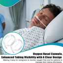 10 Pack 4Ft Adult Oxygen Nasal Cannula, Soft Oxygen Tubing for Adult, Cannula Nasal Tubing with Soft Curved Nose Piece, High Flow Lightweight Tube (Transparent)