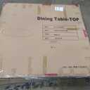 Casaphoria 46" Round Dining Table, Modern Wood Kitchen Table with Cone Shaped Strip Concave Base for Living Room & Dining Room, Easy Assembly Farmhouse Furniture for 4-6, Walnut