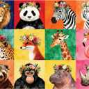 Puzzles for Adults 1000 Pieces - Beast-Themed Colorful Jigsaw Puzzles, Fun Family Game, Challenging Brain Teaser, 28 x 20 in, Great Gift Idea & Home Decor (Floral Beasts)