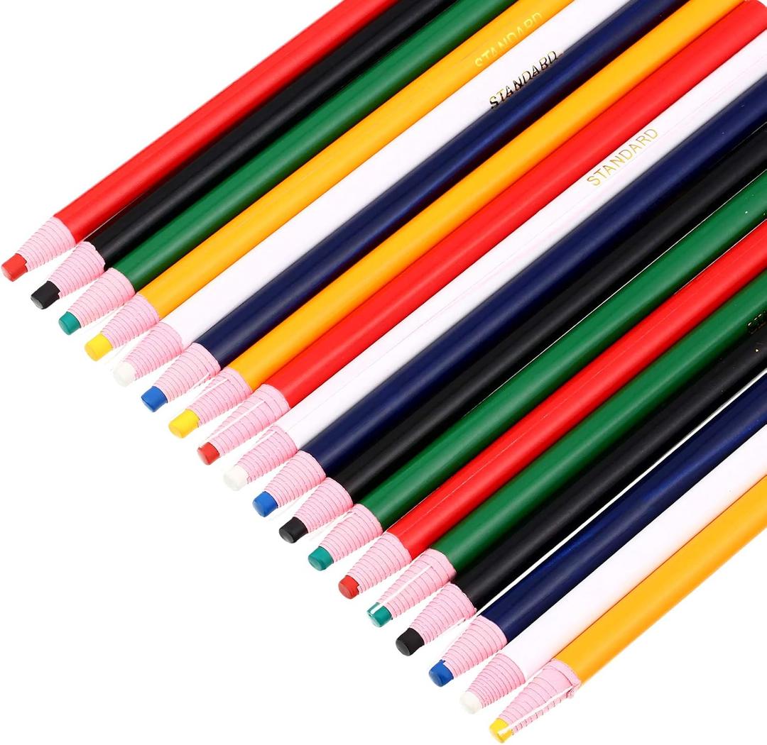 Outus 24 Pieces Color Grease Pencil Peel-off China Markers Grease Pencils Crayons Marking Wax Pen for Coloring Drawing Marking on The Glass Garments Metal Porcelain Fabrics Film Paper