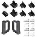 GRENFU Retractable Baby Gate Replacement Hardware Retractable Dog Gate Full Set Wall Mounting Accessories Brackets Latches Black A32 A32