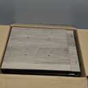 End Table with LED Light, Record Player Stand with Albums Storage, Vinyl Records Storage, Turntable Stand Side Table for Music Room, Studio Living Room Bedroom - Greige