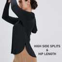 Women's Rash Guard Long Sleeve UV Sun Protection Shirts with Thin Hoodie UPF 50+ Lightweight SPF Tops for Hiking (Black, S)