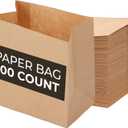 Restaurantware Bag Tek 3.9 x 2.3 x 3.8 Inch Paper Bags For Snacks 100 Small Paper Bags For Foods - Disposable Sustainable Kraft Paper Snack Bags Microwavable Freezable