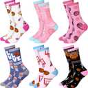 Xtinmee 6 Pairs Basketball Socks Funny Novelty Crew Socks Gift for Men Women Basketball Lovers Players Team Stuff