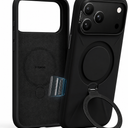 TORRAS Q3 Silicone for iPhone 17 Pro Max Case Stand, Fit for MagSafe, Liquid Silicone Soft Cozy Grip, 360 Spin Magnetic Stand, Camera Control, Protective for iPhone 17 Pro Max Phone Case, Black
