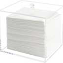 Weiai Face Towel Box, Acrylic Facial Disposable Towelettes Holder Container for XL Face Towels and Protects from Dust, Clear