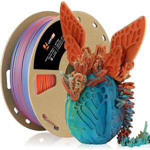 LOVOON Matte Tricolors PLA 3D Printer Filament Multi-Color Changing by Angle Rainbow PLA 3D Printing Filament Fit Most 3D Printers/3D Pens,Matte Orange/Blue/Yellow,1KG(2.2lbs)/Spool