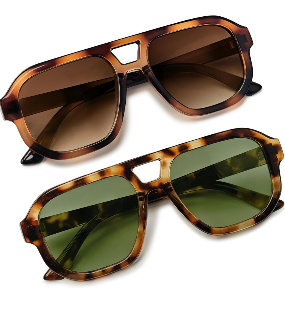 livho Trendy Polarized Square Aviator Sunglasses Women Men Square Eyewear Frame, Retro Sun Glasses for Women Men 2025 Shades