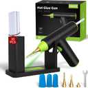 Hot Glue Gun Kit, Cordless Glue Gun with Stand USB Rechargeable Fast Preheating Auto Shut-Off Mini Hot Melt Glue Gun Tool for DIY Crafts Arts School Home Quick Repair (Green)
