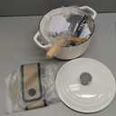 VORRINGARD Enameled Cast Iron Dutch Oven Pot with Lid, for Bread Baking, Round Bread Oven- include Sourdough Bread Baking Supplies Set, 4.5QT, White