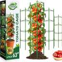 Halatool 63 Inch Tomato Cages, 4 Pack Adiustable Plant Cages Assembled Tomato Garden Cages Stakes Vegetable Support Trellis with 120 Feet Twist Tie, Snap-On for Vertical Climbing Plants