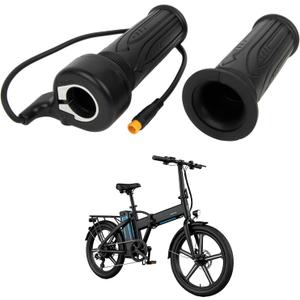 PSLER Full Twist Throttle Ebike, 12V-72V 3 Pin Full Twist Throttle for 22.2mm Handlebar Electric Bike Scooter Motorcycle with Waterproof Connector,20X