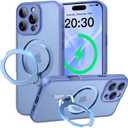 Peerock for iPhone 16 Pro Max Case with 360°Spin Magnetic Stand[Fit for MagSafe][Rotatable Ring Holder][Full Camera Protection] Adjustable Kickstand iPhone Case for iPhone 16 Pro Max 6.9", Blue
