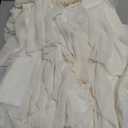 Wyeysyt Women's Ruffle Maxi Skirt Flowy Long Layered Skirts A Line Tiered Trendy Skirt (Beige, L)