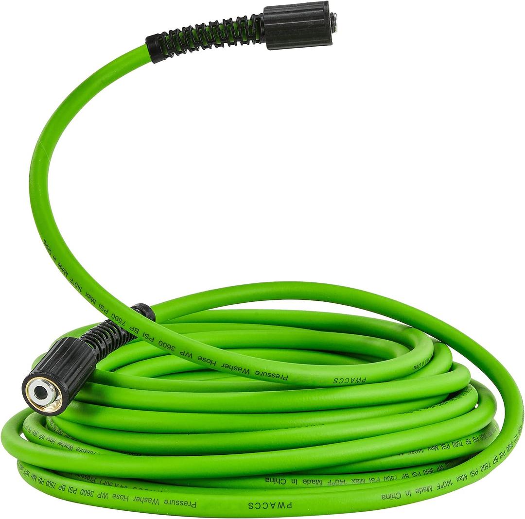 PWACCS Pressure Washer Hose for Power Washer 3600 PSI High Pressure Replacement Hose 1/4" x 25 FT Flexible Power Washing Extension Hose Compatible with M22 Fittings