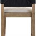 Nathan James Beacon Bohemian Boucle Bar Stool, Upholstered Bar Stool or Island Chairs for Kitchen, Seagrass Counter Height Stool with Back and Solid Wood Legs, Cream Boucle/Gray