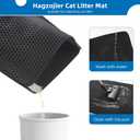Cat Litter Mat for Indoor Cats Eva Double-Layer Litter Box Mat Washable for Easy Cleaning Cat Rug Collects Litter and Prevents Liquid Leakage (Black, 23.615.7inch)