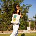Ecoright Tote Bag for Women with Zipper, Small Tote Bag, Canvas Bag, Reusable Cotton Bag for Beach, Grocery, School & Work