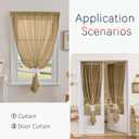 Semi Sheer Curtains Adhesive and Removable, Sheer Window Curtains for Privacy Protection in Rental Apartments and Dorms-Brown(W 39*L 72in-1-Panel)