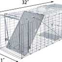ANT MARCH Live Animal Cage Trap 32''x11.5"x13" Steel Humane Release Rodent Cage Iron Door for Rabbits, Stray Cat, Squirrel, Raccoon, Mole, Gopher, Opossum, Skunk, Chipmunks, Groundhog