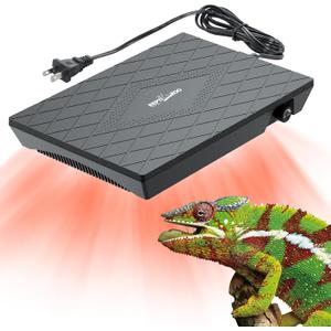 REPTI ZOO Reptile Heat Panel Adjustable Temperature Reptile Heating Plate, Non-Light Heating Solution with Expanded Heating Range for Hermit crabs/Leopard geckos/Turtles/Snakes/Bearded dragons/Lizards