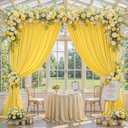 10x10ft Yellow Backdrop Curtain Panels for Parties - Wrinkle Free Polyester Photo Curtain Backdrop Wedding Back Drop Fabric Drapes for Party Decorations Background for Photography, W5' x H10'