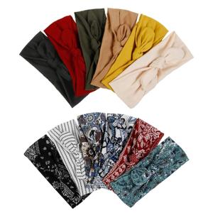 Huachi 12 Pack Bow Headbands for Women Headwraps Hair Band Knotted Headband Rabbit Ears Stretchy Turban Head Wraps Fashion Head band Sport Cute Hair Accessories (Bohemian colors)