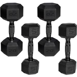 CAP 50 lbs Coated Dumbbell Set | Multiple Styles (Black handles)