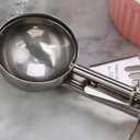 New Star Foodservice 537713 Commercial-Grade Thumb Press Food Disher/Ice Cream Scoop, 18/8 Stainless Steel, 2 oz, Size 20, Orange