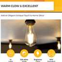 5 x Hizashi LED Edison Bulbs, 6W, Equivalent 60W, 3000K Soft White, Dimmable E26 LED Bulb, 95+ CRI 700 Lumens, ST19 Vintage Light Bulbs, Clear Glass, Pack of 6