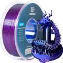 Geeetech Silk PLA Tri Color Filament 1.75mm 3D Printer Filament, Coextrusion Blue Purple Black Tri-Colors Metal-Like Shiny Silk PLA Filament, 1kg (2.2lbs) 1 Spool, Dimensional Accuracy +/- 0.02 mm